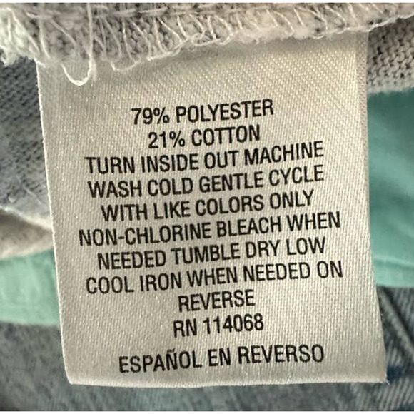 Style & Co. Blue and White Floral Print‎ Long Sleeved Shirt Size L - Picture 4 of 4